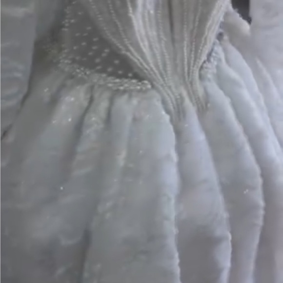 White Embellished Sweetheart Wedding Gown